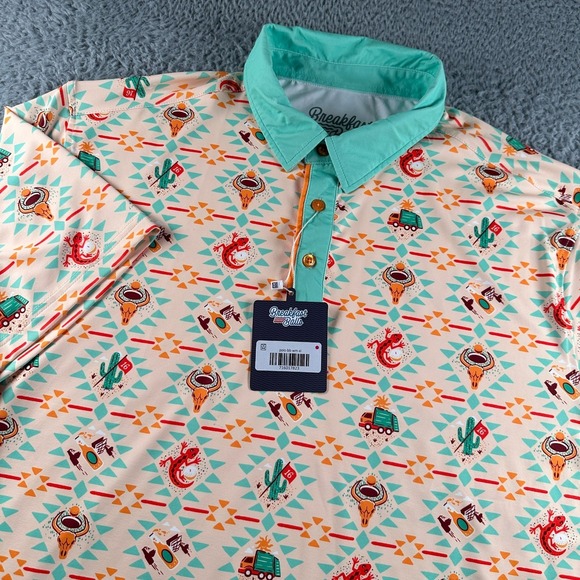 RSVLTS x Breakfast Balls Par-Tee Time Polo Shirt Mens XL Southwestern Golf NWT